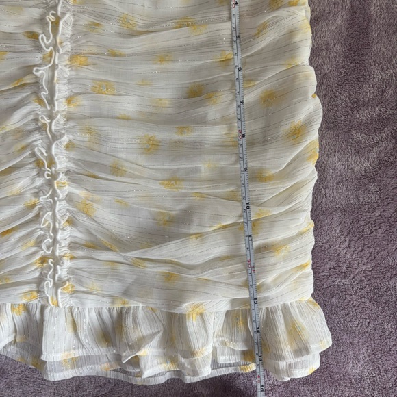 Forever 21 Yellow and White Ruffled Mini Skirt - Picture 7 of 7